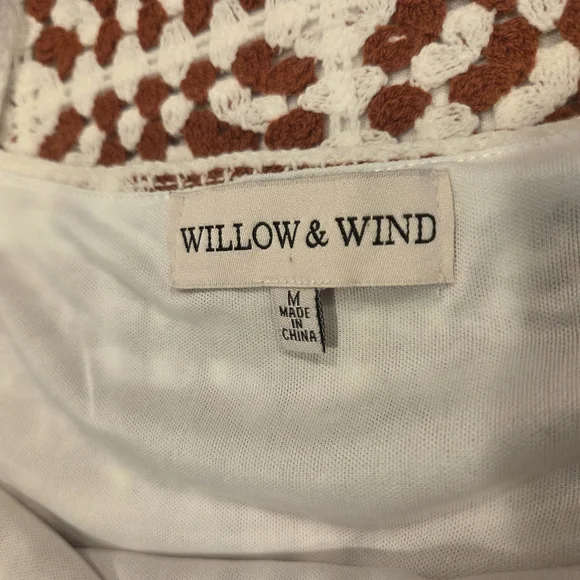 Brown and White Crotchet Spaguetti Straps Dress, Size M. - Picture 14 of 14